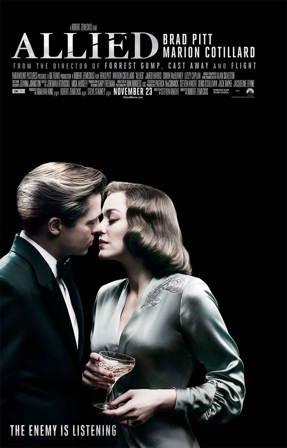 Brad Pitt ve Marion Cotillard'lı Allied Yeni Afişi ve Spotu Geldi